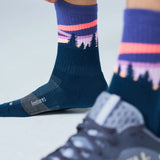 Feetures Women's Trail Max Cushion Mini Crew Socks - Purple Aurora