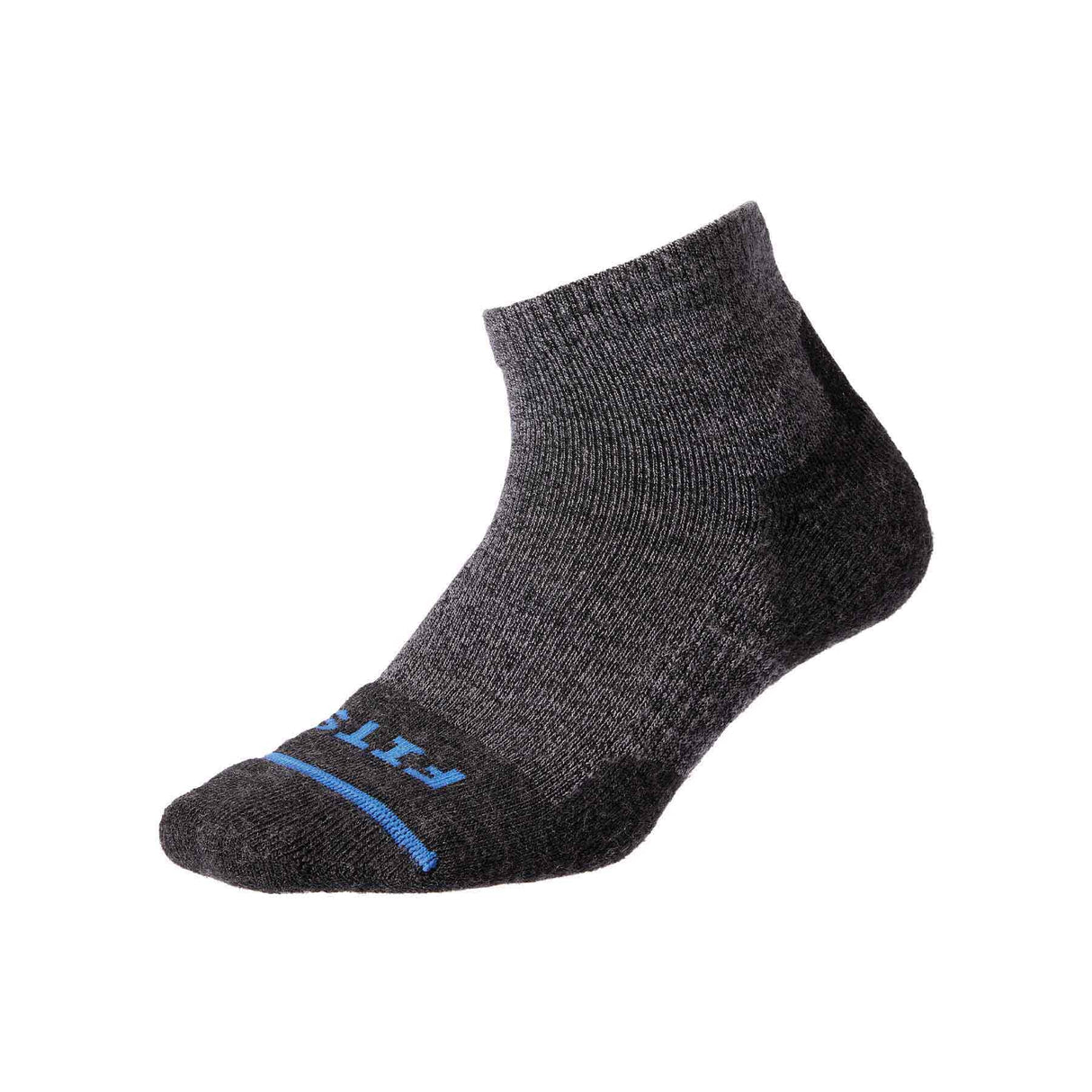 Fits Unisex Light Cushioned Hiker Quarter Socks - Coal