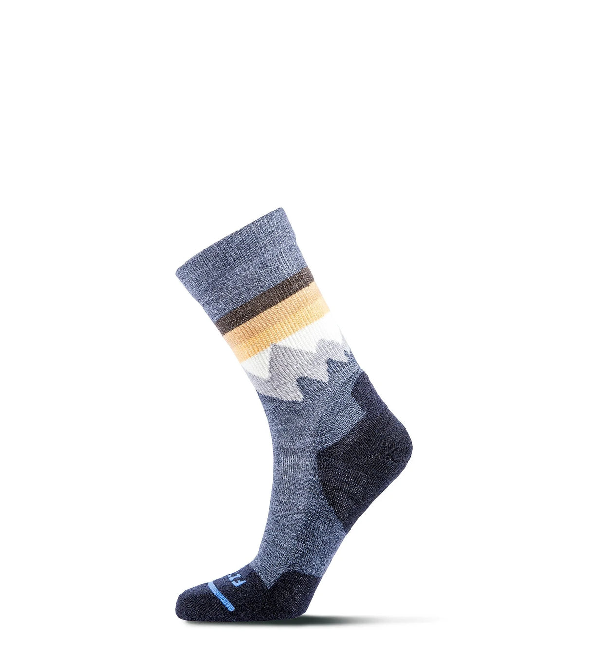 Fits Unisex Light Weight Cushion Hiker Crew Socks - Navy