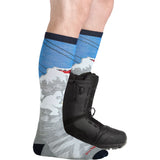 Darn Tough Heady Yeti Over-the-Calf Midweight Ski & Snowboard Socks - Gray