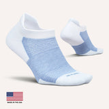 Feetures High Performance Max Cushion Low Ankle Tab Sock - White Tide