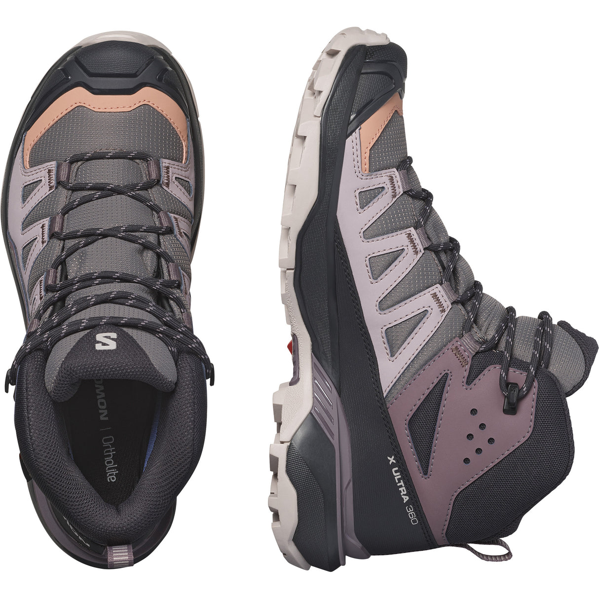 Salomon Women's X Ultra 360 Mid GTX - Plum Kitten/Phantom/Cork