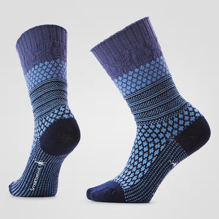 Smartwool Everyday Cozy Popcorn Cable Crew Socks - Serene Blue