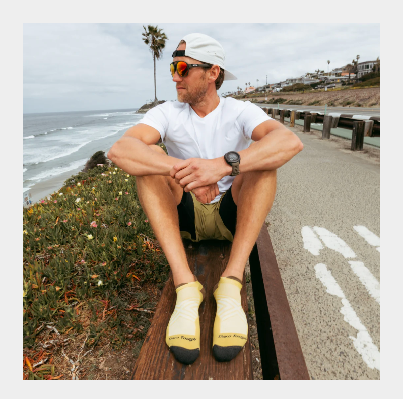 Darn Tough Men's Run No Show Tab Cushioned Ultra-Lightweight Running Socks - Sandstone