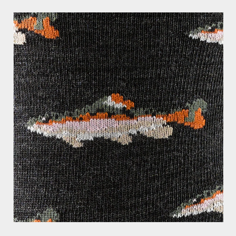 Darn Tough Men's Spey Fly Crew Lightweight Lifestyle Socks - Charcoal