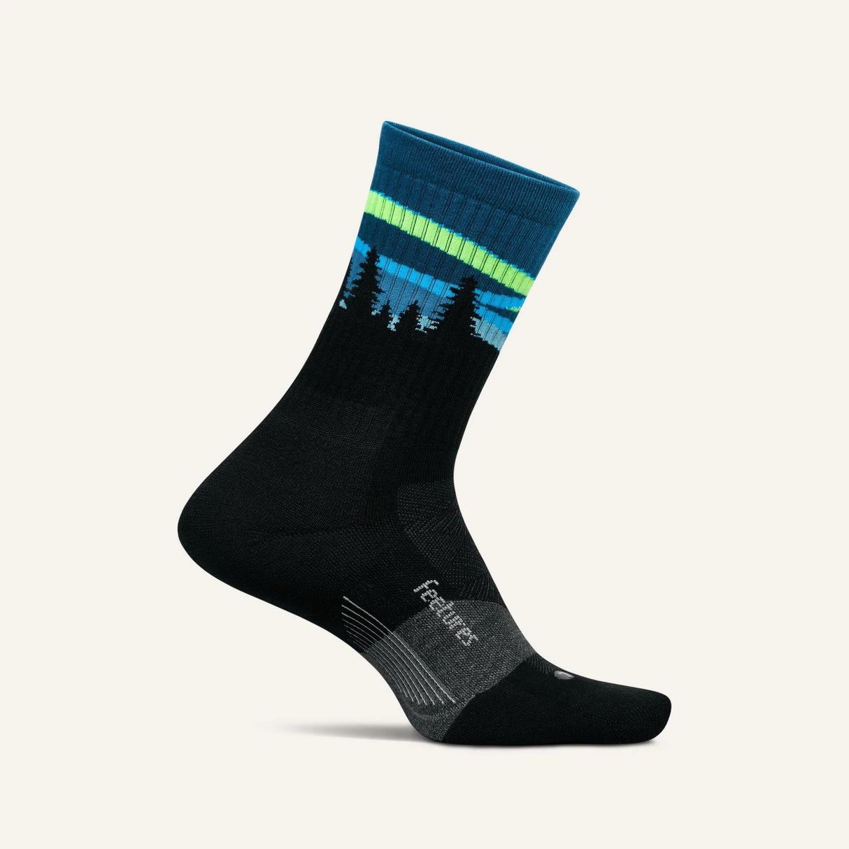 Feetures Men's Trail Max Cushion Mini Crew Socks - Blue Aurora