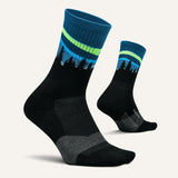 Feetures Men's Trail Max Cushion Mini Crew Socks - Blue Aurora