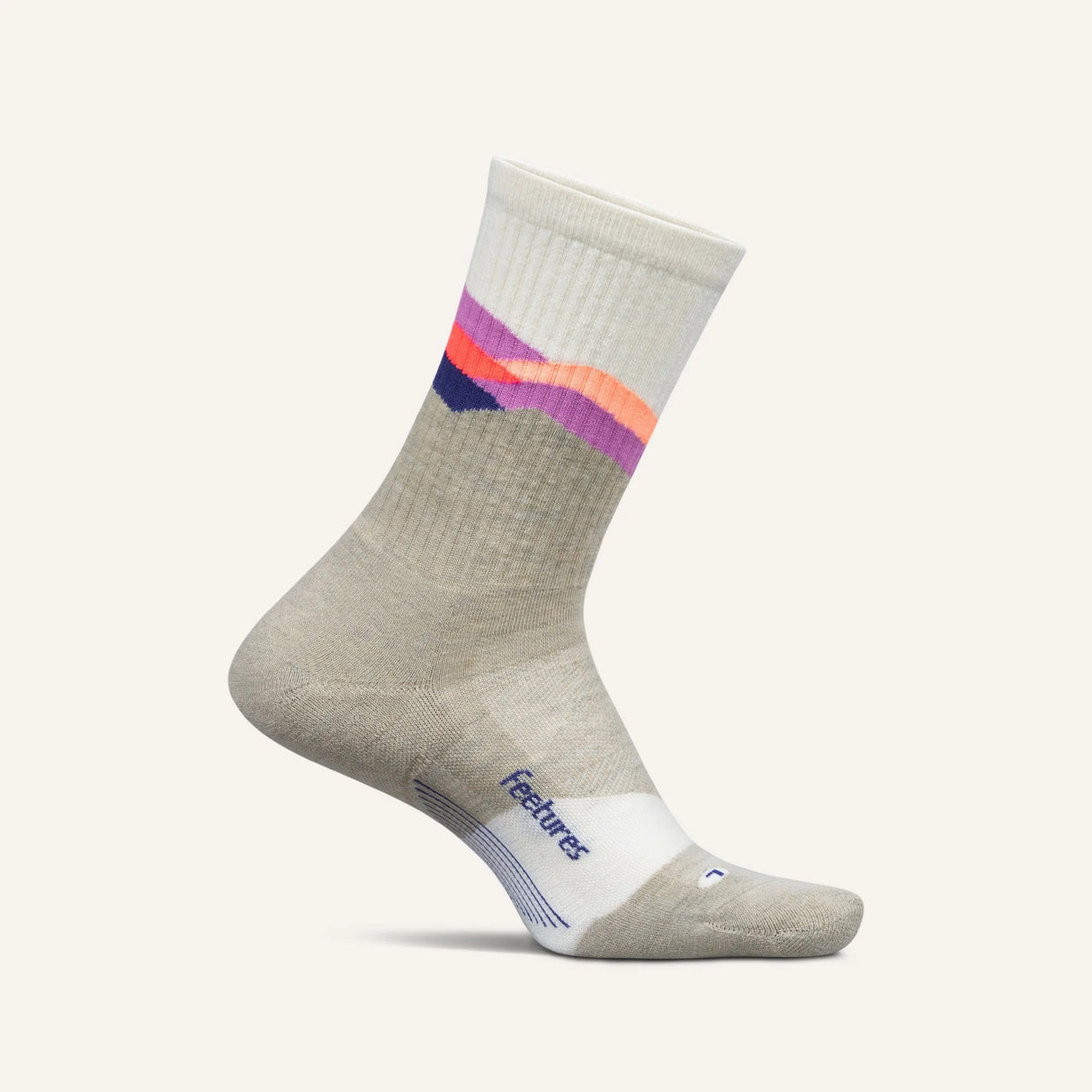Feetures Women's Trail Max Cushion Mini Crew Socks - Mountain High Cream