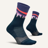 Feetures Women's Trail Max Cushion Mini Crew Socks - Purple Aurora