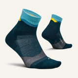 Feetures Men's Trail Max Cushion Quarter Socks - Mountain High Blue